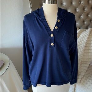 J.Crew Navy Sweatshirt  Gold  Buttons